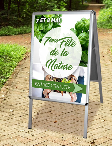 Panneau porte affiche 160 x 120 stop trottoir 